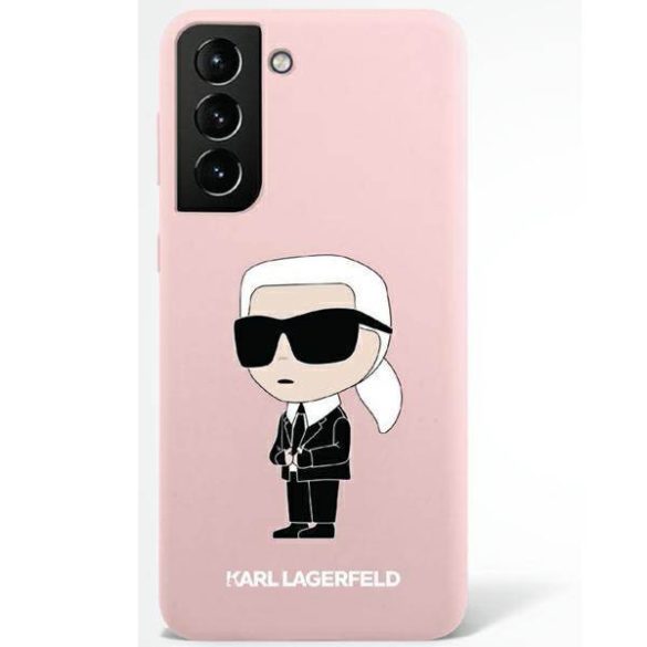 Karl Lagerfeld KLHCS23LSNIKBCP Samsung S23 S918 Ultra rózsaszín szilikon ikonikus keménytok