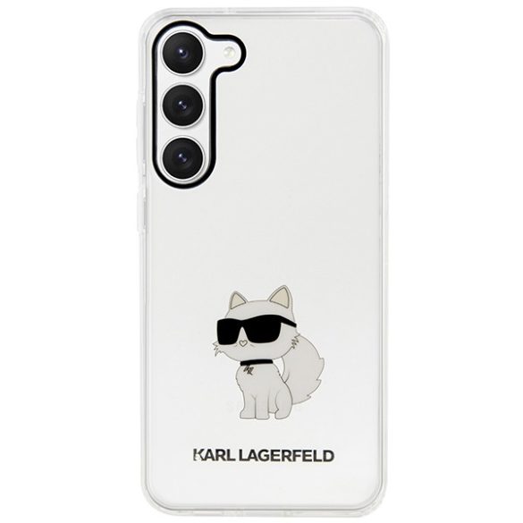 Karl Lagerfeld KLHCS23SHNCHTCT Samsung Galaxy S23 S911 átlátszó keménytok ikonikus Choupette