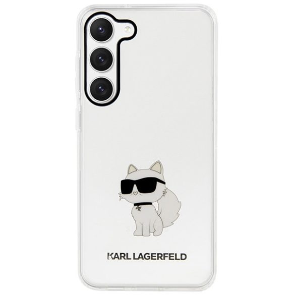 Karl Lagerfeld KLHCS23MHNCHTCT Samsung Galaxy S23+ S916 átlátszó keménytok ikonikus Choupette ikonikus