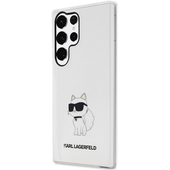 Karl Lagerfeld KLHCS23LHNCHTCT Samsung Galaxy S23 UltraS918 átlátszó keménytok ikonikus Choupette