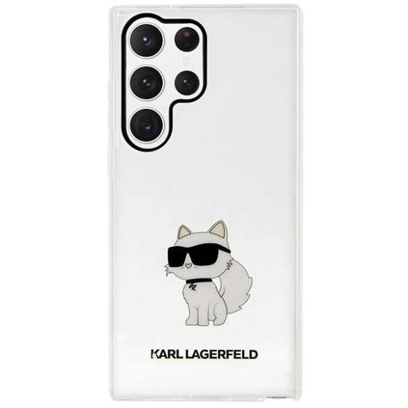 Karl Lagerfeld KLHCS23LHNCHTCT Samsung Galaxy S23 UltraS918 átlátszó keménytok ikonikus Choupette