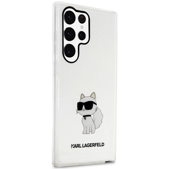 Karl Lagerfeld KLHCS23LHNCHTCT Samsung Galaxy S23 UltraS918 átlátszó keménytok ikonikus Choupette