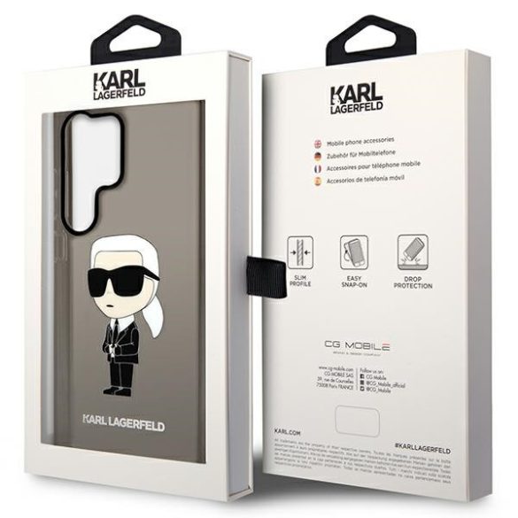 Karl Lagerfeld KLHCS23LHNIKTCK Samsung Galaxy S23 UltraS918 fekete keménytok ikonikus Karl Lagerfeld