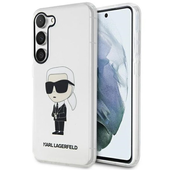 Karl Lagerfeld KLHCS23SHNIKTCT Samsung Galaxy S23 S911 átlátszó keménytok ikonikus Karl Lagerfeld