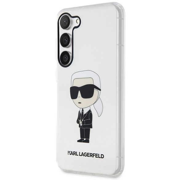 Karl Lagerfeld KLHCS23SHNIKTCT Samsung Galaxy S23 S911 átlátszó keménytok ikonikus Karl Lagerfeld
