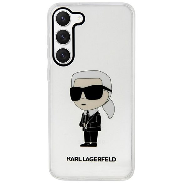 Karl Lagerfeld KLHCS23SHNIKTCT Samsung Galaxy S23 S911 átlátszó keménytok ikonikus Karl Lagerfeld