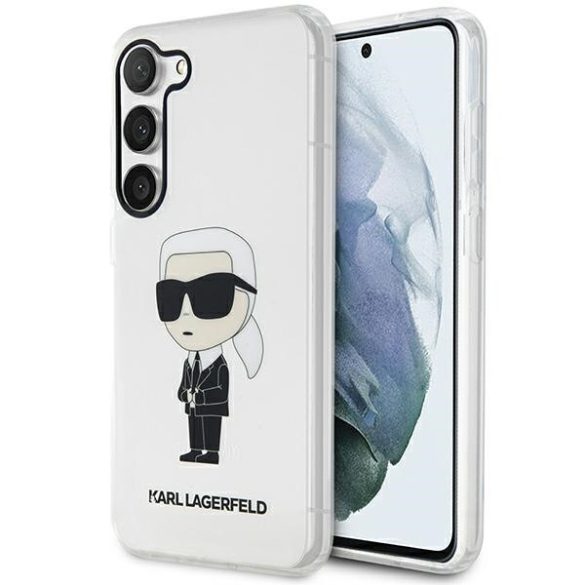 Karl Lagerfeld KLHCS23MHNIKTCT Samsung Galaxy S23+ S916 átlátszó keménytok ikonikus Karl Lagerfeld