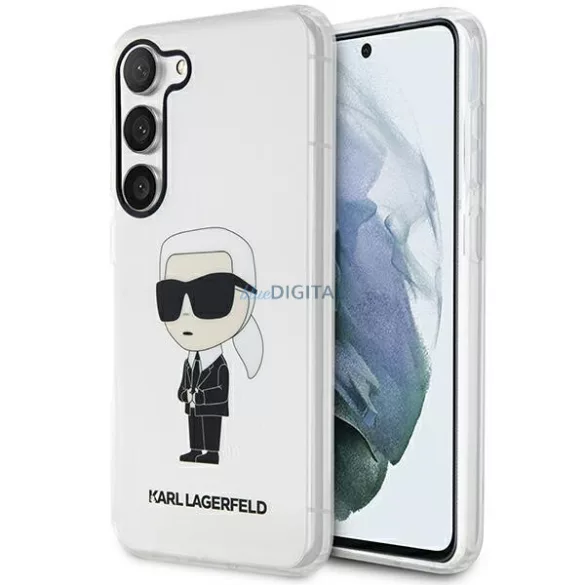 Karl Lagerfeld KLHCS23MHNIKTCT Samsung Galaxy S23+ S916 átlátszó keménytok ikonikus Karl Lagerfeld