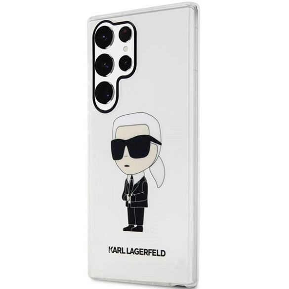 Karl Lagerfeld KLHCS23LHNIKTCT Samsung Galaxy S23 UltraS918 átlátszó keménytok ikonikus Karl Lagerfeld