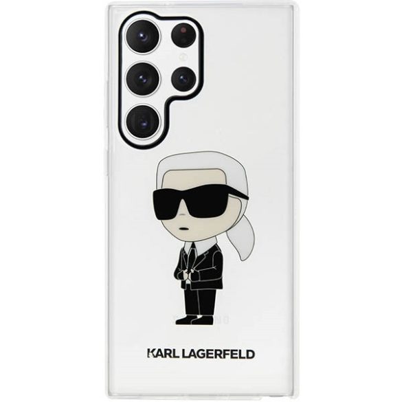 Karl Lagerfeld KLHCS23LHNIKTCT Samsung Galaxy S23 UltraS918 átlátszó keménytok ikonikus Karl Lagerfeld