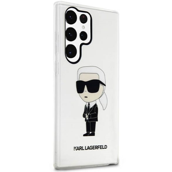 Karl Lagerfeld KLHCS23LHNIKTCT Samsung Galaxy S23 UltraS918 átlátszó keménytok ikonikus Karl Lagerfeld