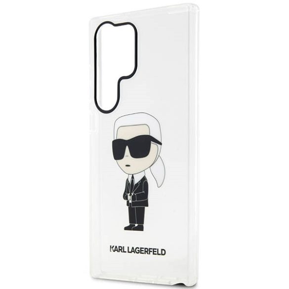 Karl Lagerfeld KLHCS23LHNIKTCT Samsung Galaxy S23 UltraS918 átlátszó keménytok ikonikus Karl Lagerfeld
