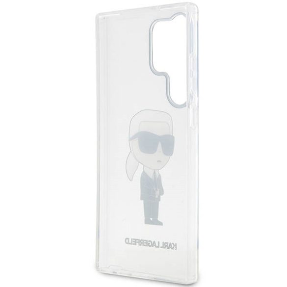 Karl Lagerfeld KLHCS23LHNIKTCT Samsung Galaxy S23 UltraS918 átlátszó keménytok ikonikus Karl Lagerfeld