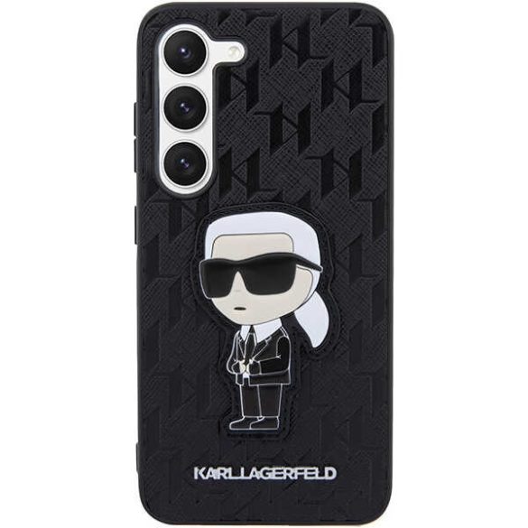 Karl Lagerfeld KLHCS23MSAKLHKPK Samsung Galaxy S23+ S916 keménytok táska fekete Saffiano Monogram ikonikus monogram