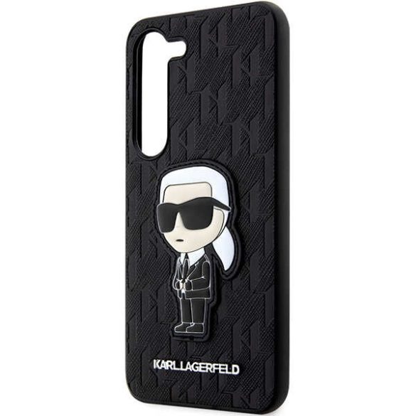 Karl Lagerfeld KLHCS23MSAKLHKPK Samsung Galaxy S23+ S916 keménytok táska fekete Saffiano Monogram ikonikus monogram