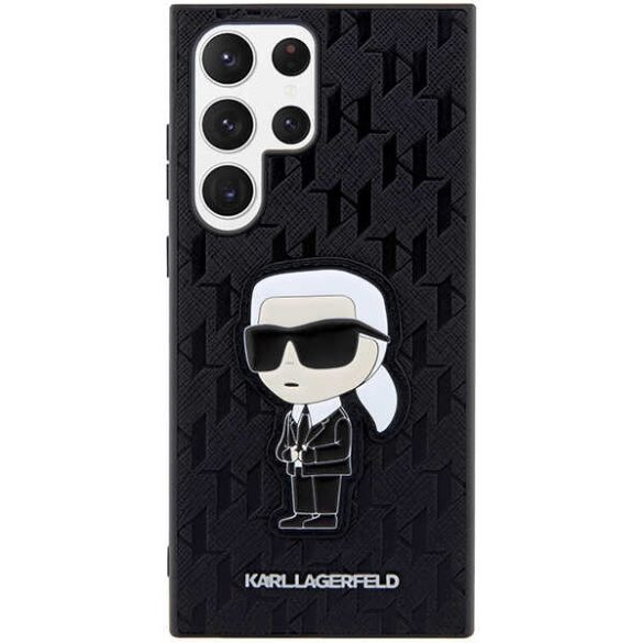 Karl Lagerfeld KLHCS23LSAKLHKKPK Samsung Galaxy S23 UltraS918 keménytok táska fekete Saffiano Monogram ikonikus monogram
