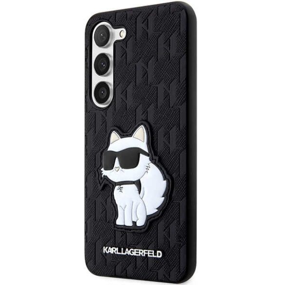 Karl Lagerfeld KLHCS23MSAKLHCPK Samsung Galaxy S23+ S916 keménytok fekete Saffiano Monogram Choupette