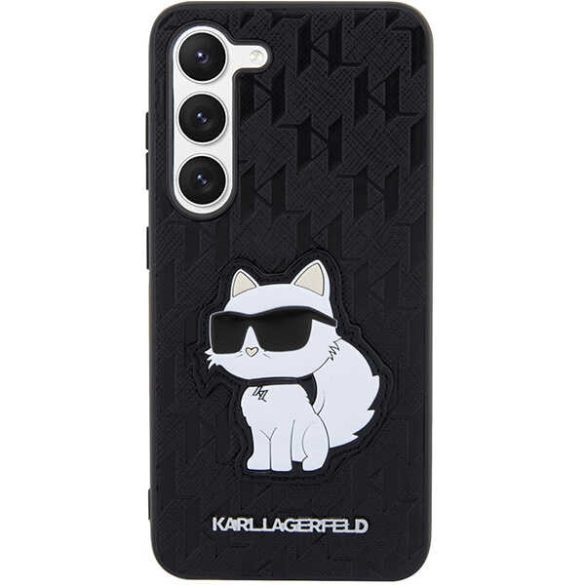 Karl Lagerfeld KLHCS23MSAKLHCPK Samsung Galaxy S23+ S916 keménytok fekete Saffiano Monogram Choupette