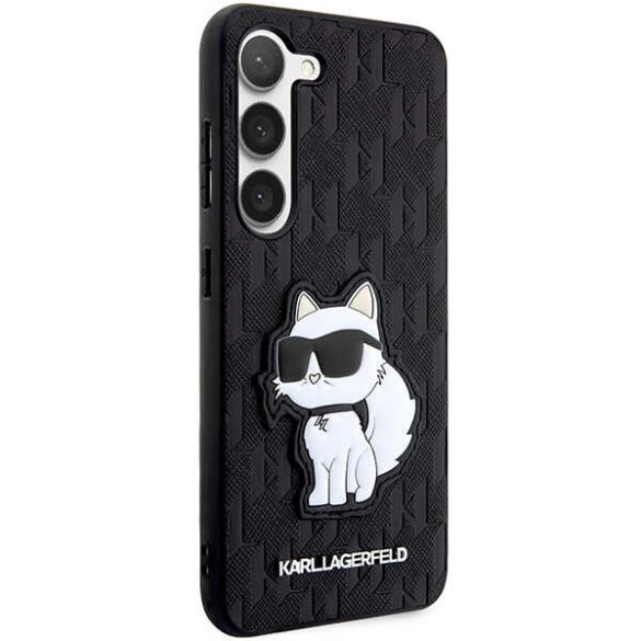 Karl Lagerfeld KLHCS23MSAKLHCPK Samsung Galaxy S23+ S916 keménytok fekete Saffiano Monogram Choupette