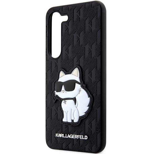 Karl Lagerfeld KLHCS23MSAKLHCPK Samsung Galaxy S23+ S916 keménytok fekete Saffiano Monogram Choupette