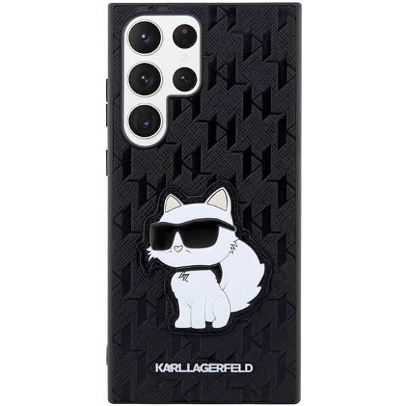 Karl Lagerfeld KLHCS23LSAKLHCPK Samsung Galaxy S23 UltraS918 keménytok fekete Saffiano Monogram Choupette