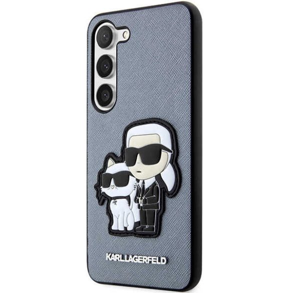 Karl Lagerfeld KLHCS23SSANKCPG Samsung Galaxy S23 S911 keménytok szürke Saffiano Karl & Choupette