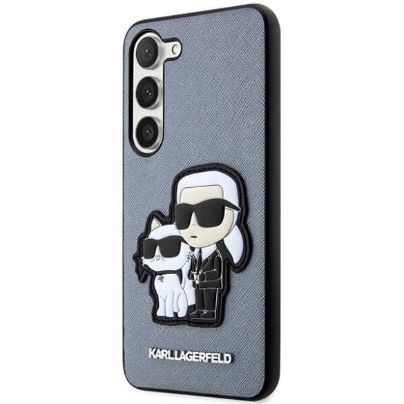 Karl Lagerfeld KLHCS23MSANKCPG Samsung Galaxy S23+ S916 keménytok szürke Saffiano Karl & Choupette