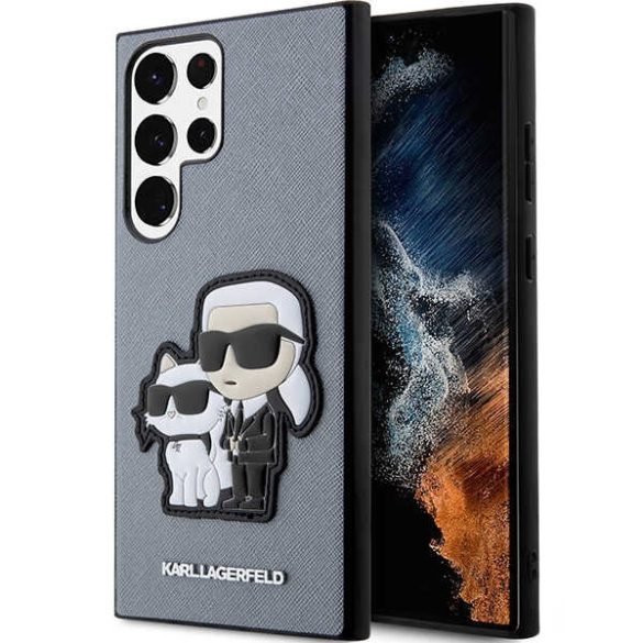 Karl Lagerfeld KLHCS23LSANKCPG Samsung Galaxy S23 UltraS918 keménytok szürke Saffiano Karl & Choupette