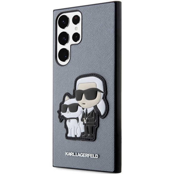 Karl Lagerfeld KLHCS23LSANKCPG Samsung Galaxy S23 UltraS918 keménytok szürke Saffiano Karl & Choupette