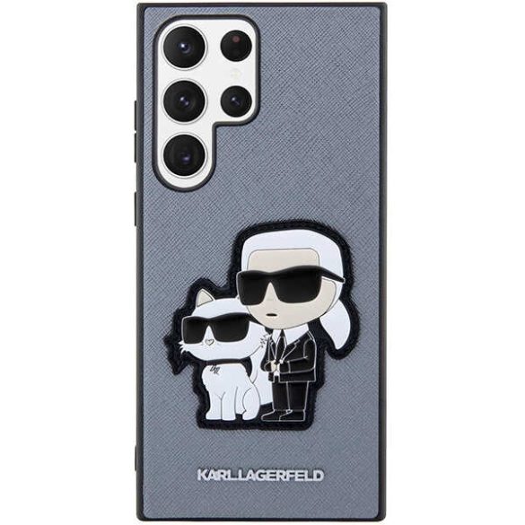 Karl Lagerfeld KLHCS23LSANKCPG Samsung Galaxy S23 UltraS918 keménytok szürke Saffiano Karl & Choupette