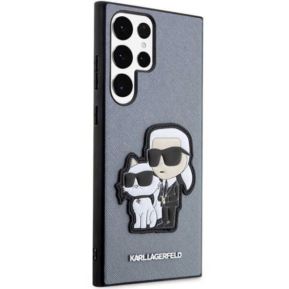 Karl Lagerfeld KLHCS23LSANKCPG Samsung Galaxy S23 UltraS918 keménytok szürke Saffiano Karl & Choupette