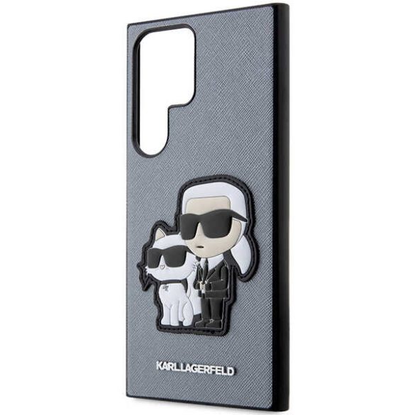 Karl Lagerfeld KLHCS23LSANKCPG Samsung Galaxy S23 UltraS918 keménytok szürke Saffiano Karl & Choupette