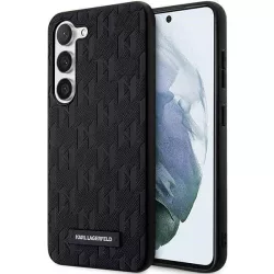   Karl Lagerfeld KLHCS23SSAKLHPK Samsung Galaxy S23 S911 keménytok táska fekete Saffiano Mono fém logóval