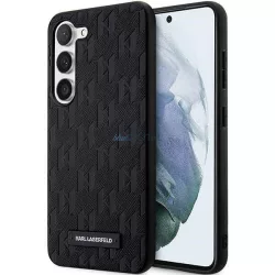   Karl Lagerfeld KLHCS23MSAKLHPK Samsung Galaxy S23+ S916 keménytok táska fekete Saffiano Mono fém logóval