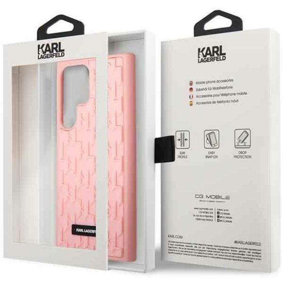 Karl Lagerfeld KLHCS23LRUPKLPP S23 Ultra S918 rózsaszín 3D Monogram keménytok