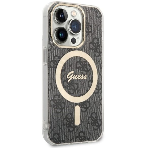 Guess GUHMP14LH4STK iPhone 14 Pro 6.1" fekete keménytok 4G MagSafe