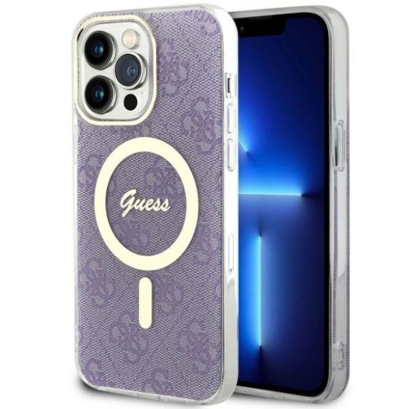 Guess GUHMP14XH4STU iPhone 14 Pro Max 6.7" lila keménytok 4G MagSafe