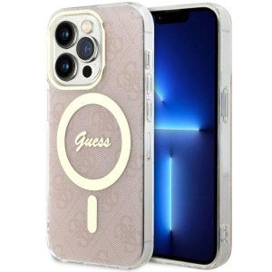 Guess GUHMP14LH4STP iPhone 14 Pro 6.1" rózsaszín keménytok 4G MagSafe