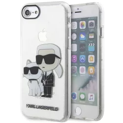   Karl Lagerfeld KLHCI8HNKCTGT iPhone 7/8/ SE 2020 / SE 2022 átlátszó keménytok csillogó Karl&Choupette