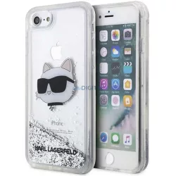   Karl Lagerfeld KLHCI8LNCHCS iPhone 7/8/ SE 2020 / SE 2022 ezüst keménytok Glitter Choupette Head