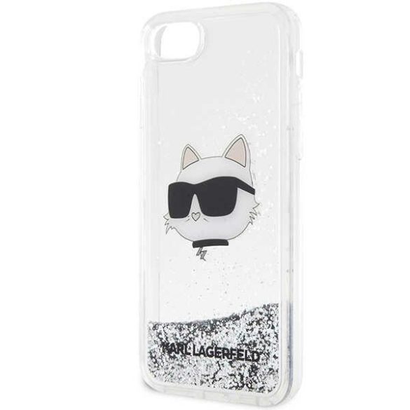 Karl Lagerfeld KLHCI8LNCHCS iPhone 7/8/ SE 2020 / SE 2022 ezüst keménytok Glitter Choupette Head