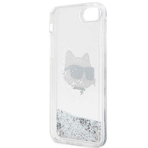 Karl Lagerfeld KLHCI8LNCHCS iPhone 7/8/ SE 2020 / SE 2022 ezüst keménytok Glitter Choupette Head