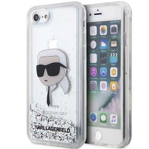 Karl Lagerfeld KLHCI8LNKHCH iPhone 7/8/ SE 2020 / SE 2022 ezüst keménytok Glitter Karl Head