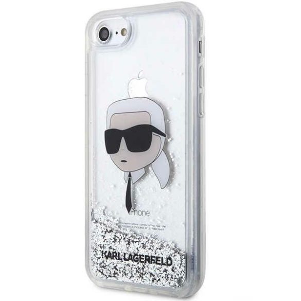 Karl Lagerfeld KLHCI8LNKHCH iPhone 7/8/ SE 2020 / SE 2022 ezüst keménytok Glitter Karl Head