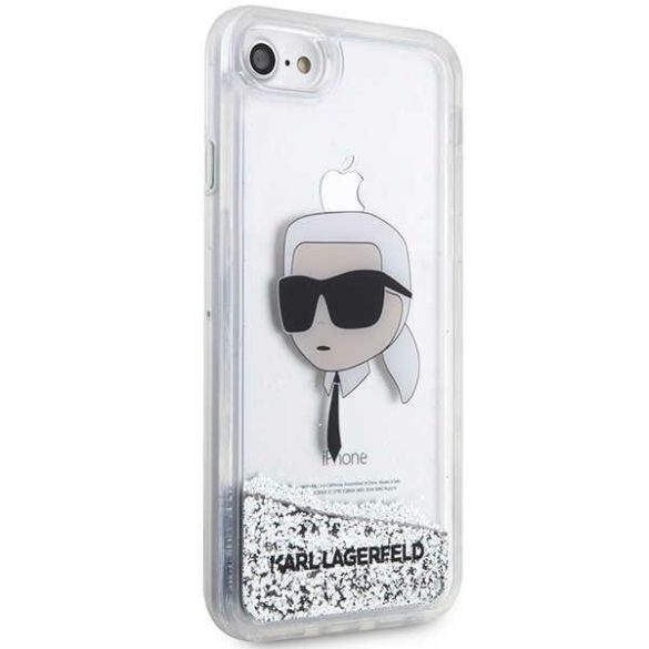 Karl Lagerfeld KLHCI8LNKHCH iPhone 7/8/ SE 2020 / SE 2022 ezüst keménytok Glitter Karl Head