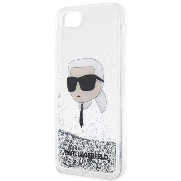 Karl Lagerfeld KLHCI8LNKHCH iPhone 7/8/ SE 2020 / SE 2022 ezüst keménytok Glitter Karl Head