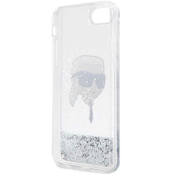 Karl Lagerfeld KLHCI8LNKHCH iPhone 7/8/ SE 2020 / SE 2022 ezüst keménytok Glitter Karl Head