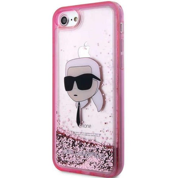 Karl Lagerfeld KLHCI8LNKHCP iPhone 7/8/ SE 2020 / SE 2022 rózsaszín keménytok Glitter Karl Head