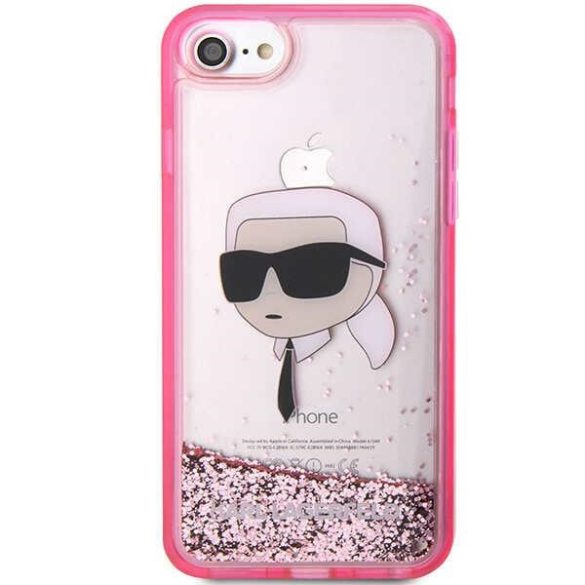 Karl Lagerfeld KLHCI8LNKHCP iPhone 7/8/ SE 2020 / SE 2022 rózsaszín keménytok Glitter Karl Head