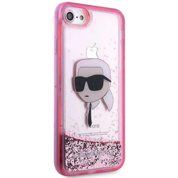 Karl Lagerfeld KLHCI8LNKHCP iPhone 7/8/ SE 2020 / SE 2022 rózsaszín keménytok Glitter Karl Head